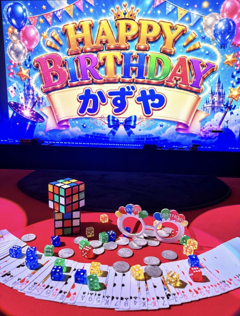 大阪で職場仲間からかずやさんへ贈った誕生日サプライズ